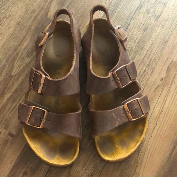 Men’s Birkenstock Milano Brown Leather size 42 - Picture 1 of 4